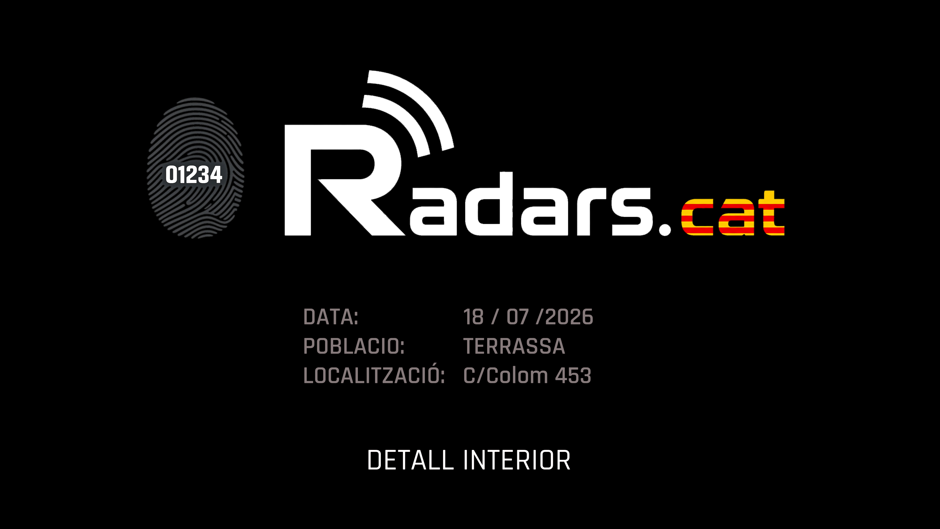 000445 portada videop radar velocitat multaradar cp terrassa carrer colom 453 detall linterior ca v01
