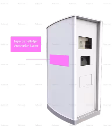 Detall del marc lateral on se ubica ubica el autovelox laser en la cabina universal de la DGT